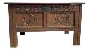 17th Century English Charles II Iron Mounted Oak Joined Coffer