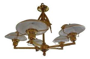 1960's Italian Mid-Century Modern Stilnovo Style Brass Chandelier