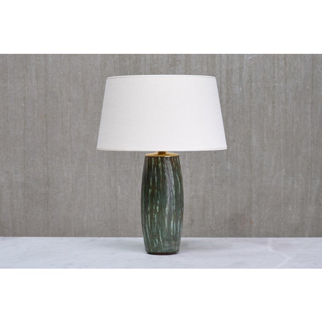 Rubus Green Ceramic Table Lamp by Gunnar Nylund for Rörstrand, 1960s For Sale - Image 12 of 12