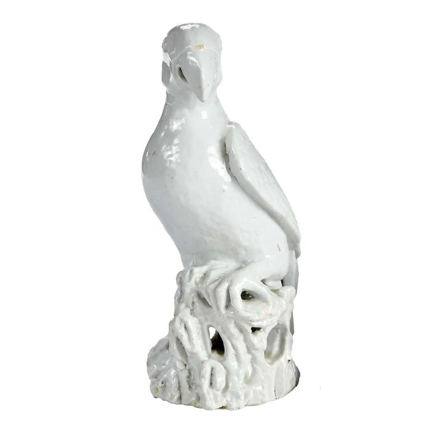 White Antique 18th Century Chinese Blanc De Chine White Porcelain Parrot For Sale - Image 8 of 18
