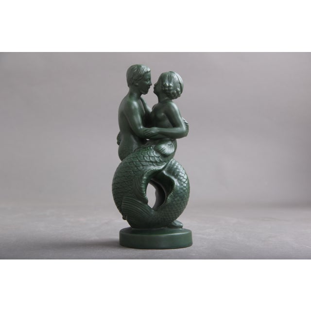 Figure 927 Mermaid and Mermaid in Green Glaze from Ipsen, 1930s For Sale - Image 6 of 6
