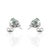 Contemporary Petite Emerald and Diamond Curved Stud Earrings in Sterling Silver - A Pair For Sale - Image 3 of 11