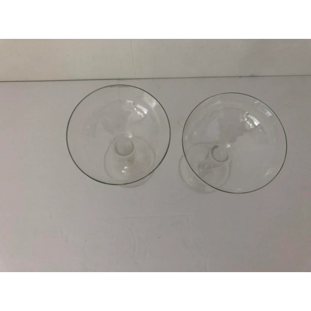 Mid-Century Modern Midcentury Hollow Clear Champagne Glasses S/2 For Sale - Image 3 of 5