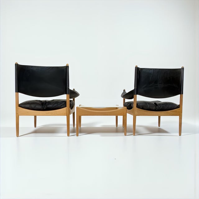 Black Mid-Century Modus Armchair, Table & Stool in Oak by Kristian Solmer Vedel for Soren Willadsen, Denmark, 1960s, Set of 4 For Sale - Image 8 of 18
