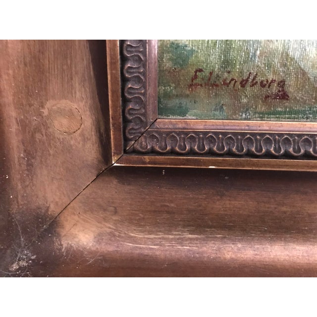 Blue 19th Century Landscape Oil Painting For Sale - Image 8 of 11