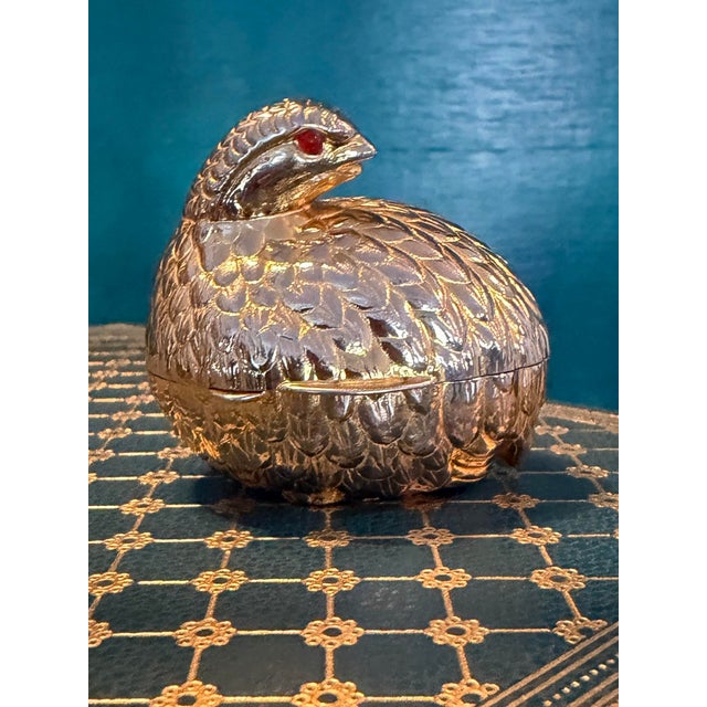 Signed Judith Leiber 1980's Resting Quail Pill Box For Sale - Image 12 of 12