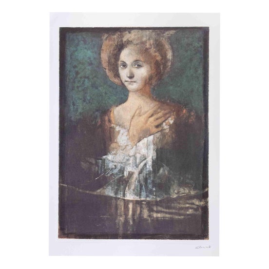 Alessandro Kokocinski, Renaissance Woman, Lithograph, 1990s For Sale