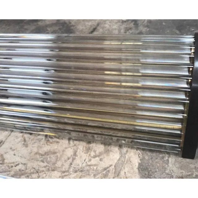 Metal Pair of Vintage Italian Art Deco Wall Sconces in Bronze and Glass For Sale - Image 7 of 14