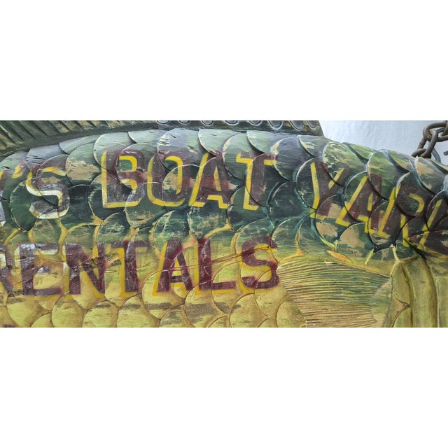 Harvey's Boat Yard Carved Trade Sign For Sale - Image 9 of 12