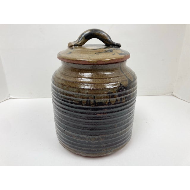 Ceramic 1970s Studio Pottery Vessel in Japanese Water Jar Form For Sale - Image 7 of 7