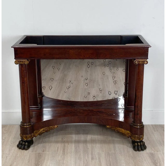 Brown American Empire Mahogany Console Table Circa 1830 For Sale - Image 8 of 9