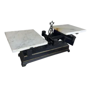 Antique Iron Scale With Marble Tops
