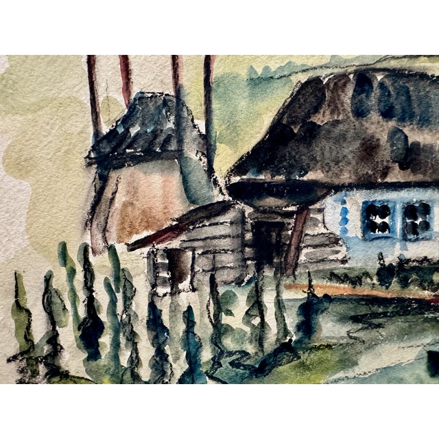 Original watercolor on paper by Henry Emil Salloch, also known as Heinz Emil Salloch, the German-born American artist and...
