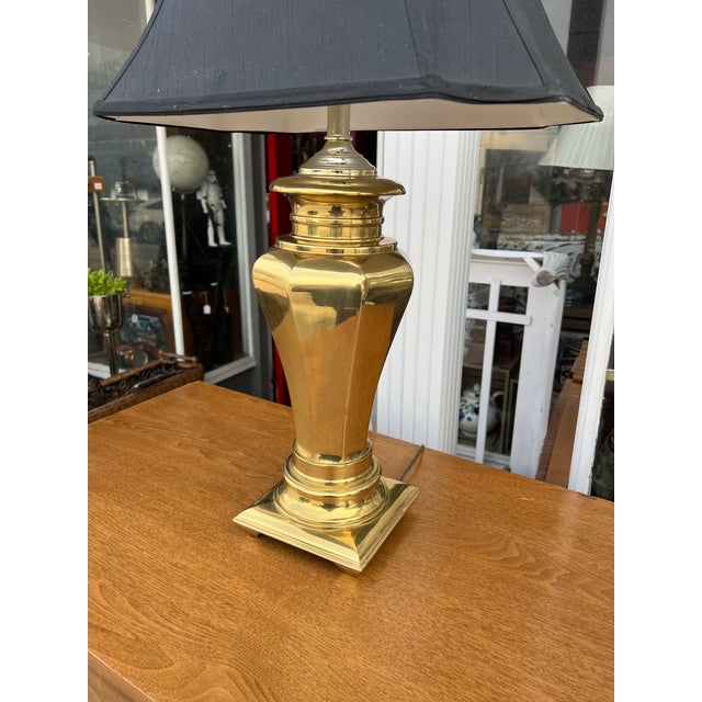 1980s Oriental Brass Lamp For Sale - Image 4 of 5