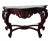 Vintage Victorian Rococo Revival Console Table Carved Mahogany, Green Marble Top For Sale - Image 4 of 13