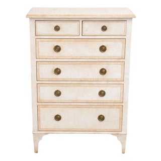 Neoclassical Ivory & Sand Painted Chest of Drawers, Niermann Weeks For Sale