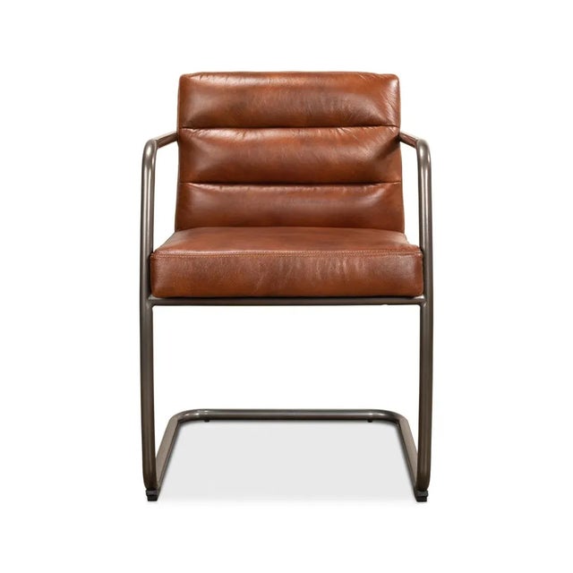 Industrial Industrial Leather Armchair For Sale - Image 3 of 8