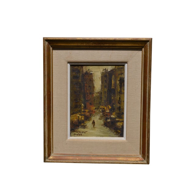City Oil Painting by Custer For Sale - Image 9 of 9