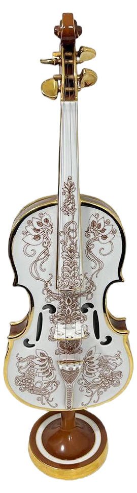 Porcelain Violin by Endre László Saxon for Hollohaza, 1970s