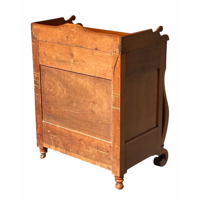 Antique Sheraton Cherry & Bird's Eye Maple Cupboard With Exceptional Glass Knobs For Sale - Image 12 of 12