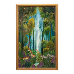 Daniel Louis 'The Jungle,' Framed Acrylic Painting on Canvas
