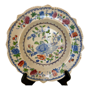 Antique Mason's Ironstone Plate, Mark & Pattern #1, Grasshopper, Georgian, Circa 1815-1820