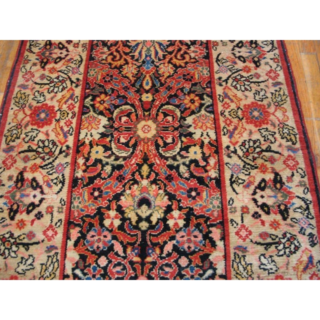 Persian 1930s Colorful Floral Antique Persian Malayer Rug 3'4" X 17'2" Handknotted Wool Carpet For Sale - Image 3 of 5