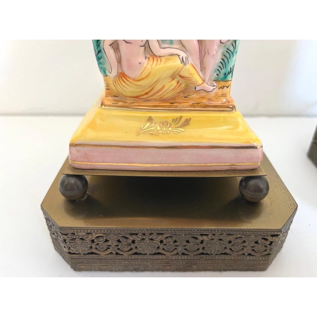 1940s Greco-Roman Lamps & Shades, Pair For Sale - Image 13 of 16