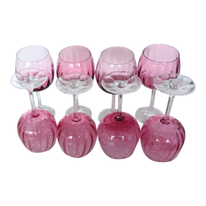 Vintage Ottilie Hand Blown Wine Glasses - Set of 8