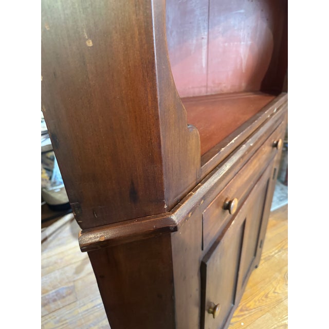 Early 19th Century Antique Rustic Corner Cabinet Hutch For Sale - Image 5 of 11