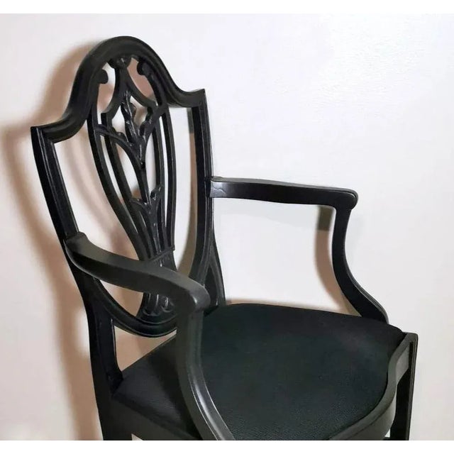 Black Antique English King Chair, 1860 For Sale - Image 8 of 13