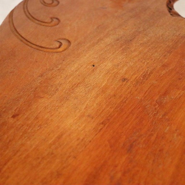 Antique Carved Mahogany Painter’s Palette Parlor Table With Carved Scrolls C1890 For Sale - Image 4 of 18