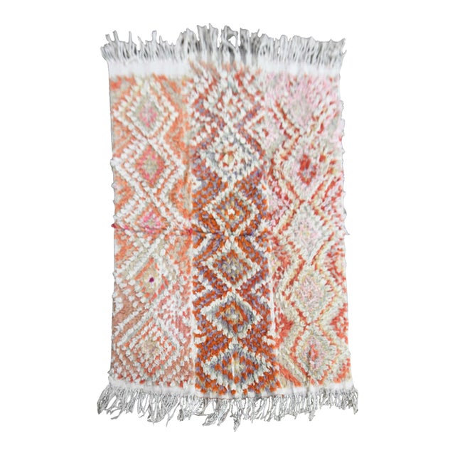 1970s Vintage Handmade Wool Cotton Turkish Cream Runner Rug For Sale