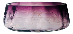 Art Nouveau Glass with Floral Cuts by Ludwig Moser, 1890s