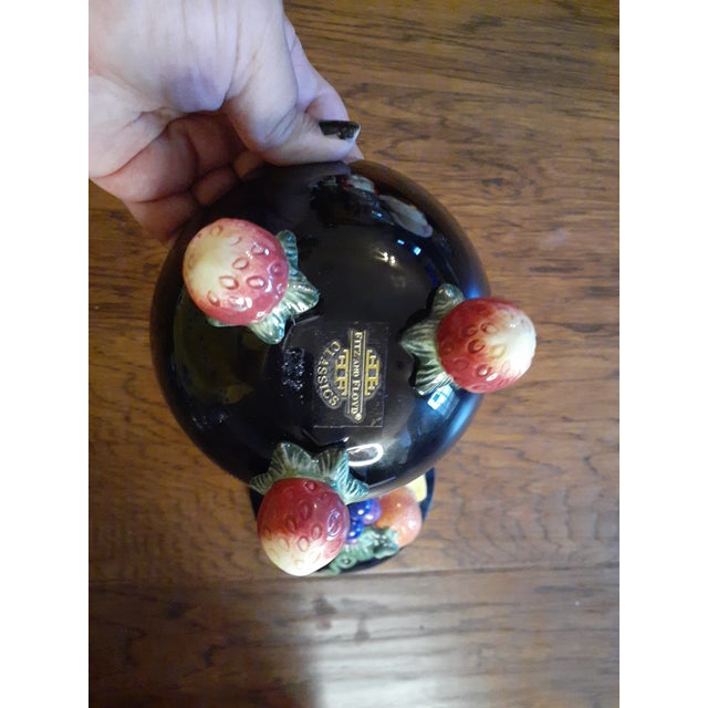 American 1990s Fitz & Floyd Lidded Pedestal Fruit Bowl For Sale - Image 3 of 7