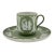 1940s Wedgwood Celadon Demitasse Cup & Saucer – Neoclassical Bas-Relief Sage Green Porcelain For Sale