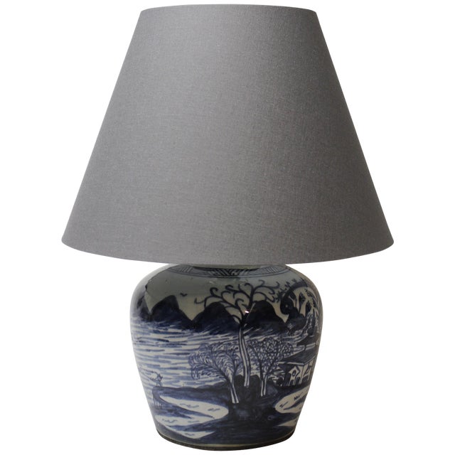 Chinese Blue And White Ginger Jar Lamp Chairish