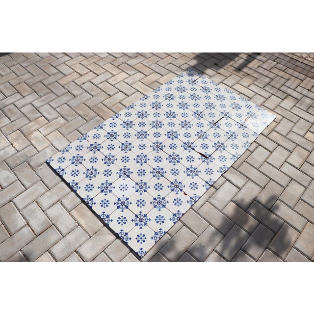 Baroque 19th Century Floral Blue & White Set of Sixty Portuguese Tiles For Sale - Image 3 of 18