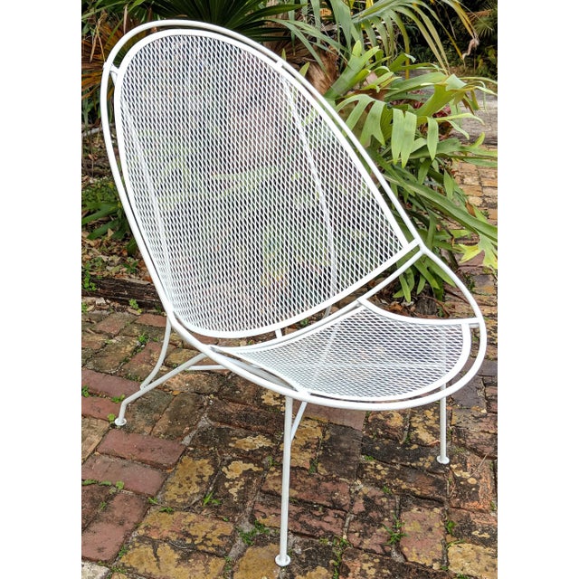 Vintage Salterini Mid-Century Modern "Radar" White Metal Patio Chair, Attributed For Sale - Image 9 of 9