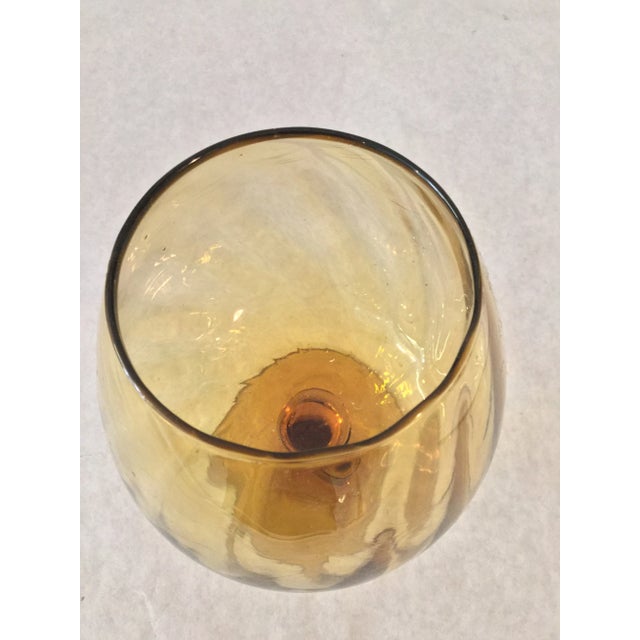 This Mid Century optic gold empoli glass snifter is the perfect addition to your collection.