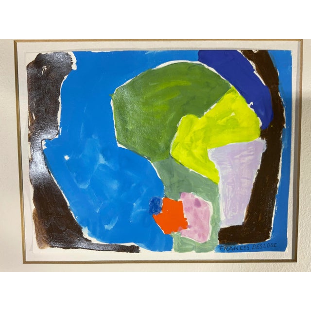 Blue Small Abstract Watercolour Painting by Frances Desloge For Sale - Image 8 of 10