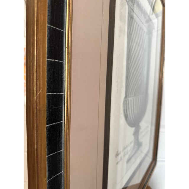 Handsomely framed and double mounted reproduction print of ancient vase in the Bologna Palazzo Sampiere.