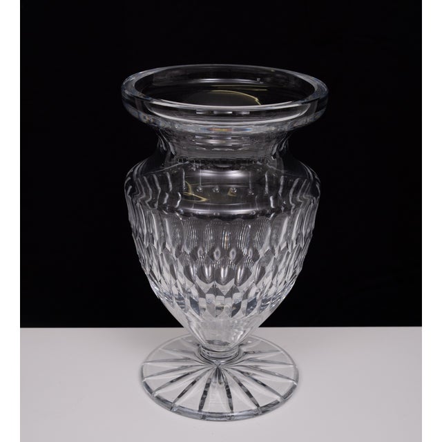 Glass Large Vintage Belgian Cut Crystal Glass Vase, 1960s For Sale - Image 7 of 7