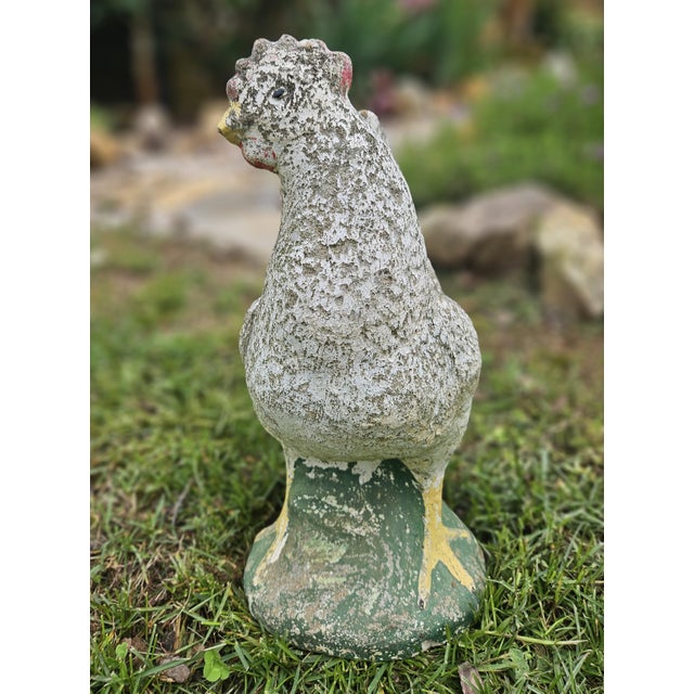 Mid 20th Century Concrete Rooster, Hen and Chicks Garden Ornaments - 5 Pieces For Sale - Image 10 of 12