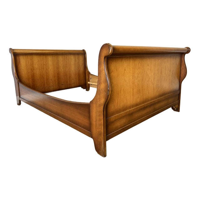 Vintage French Sleigh Double Bed Frame For Sale