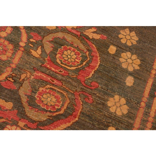Textile 1970s Vintage Tribal Low Pile Green/Green Wool Rug - 6'3" X 8'3" For Sale - Image 7 of 10
