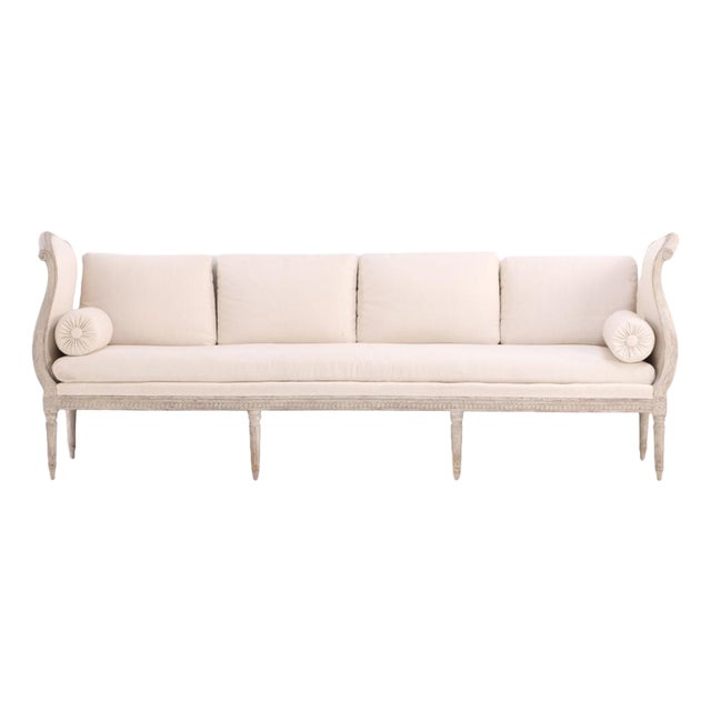 A Swedish Gustavian-Style Painted Settee / Daybed W/Cushions, C. 1800. For Sale