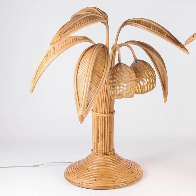 Rattan Coconut Lamp For Sale - Image 4 of 6