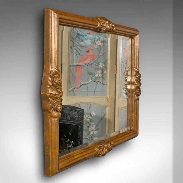 Minimalism 1980s Vintage Continental Gilt Wall Mirror For Sale - Image 3 of 10