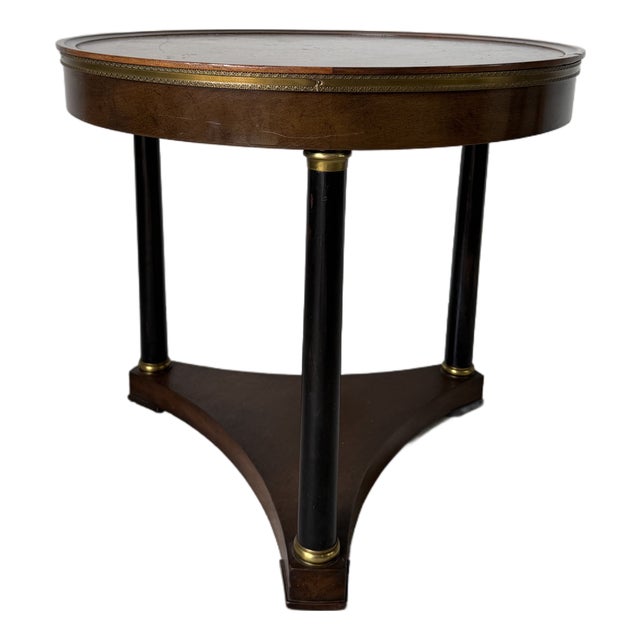 Vintage French Empire Style Side Table With Burlwood Top by Old Colony Furniture For Sale